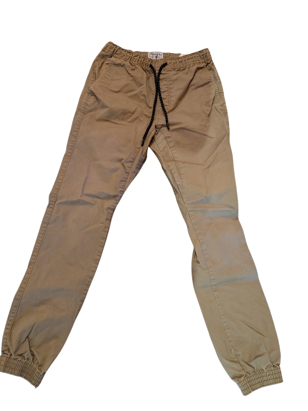 Relaxed Drawstring Joggers in Beige- Women's Casual Pants